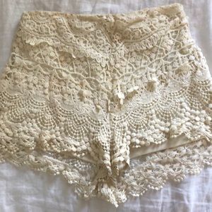 Lace high waisted shorts